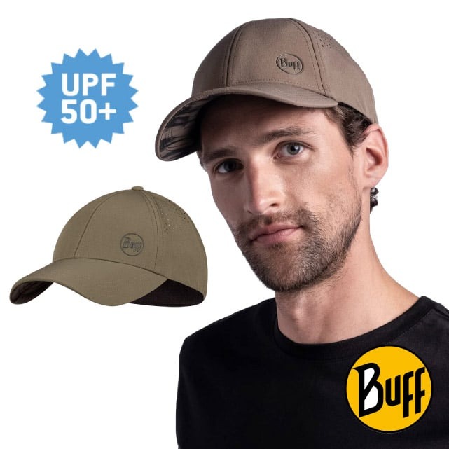 【BUFF】防曬遮陽登頂健行帽.棒球帽.休閒運動帽.鴨舌帽.跑步帽/BF122583-302 暗褐沙色✿30E010